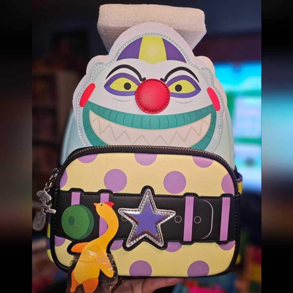 New! Loungefly Disney The Nightmare Before Christmas Clown Cosplay Mini Backpack